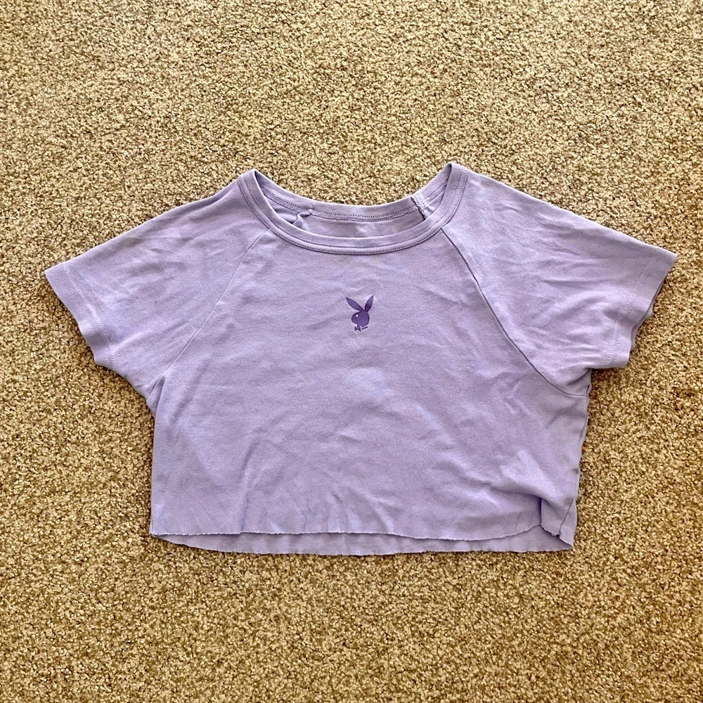 PLAYBOY Women’s Purple Crop T-shirt